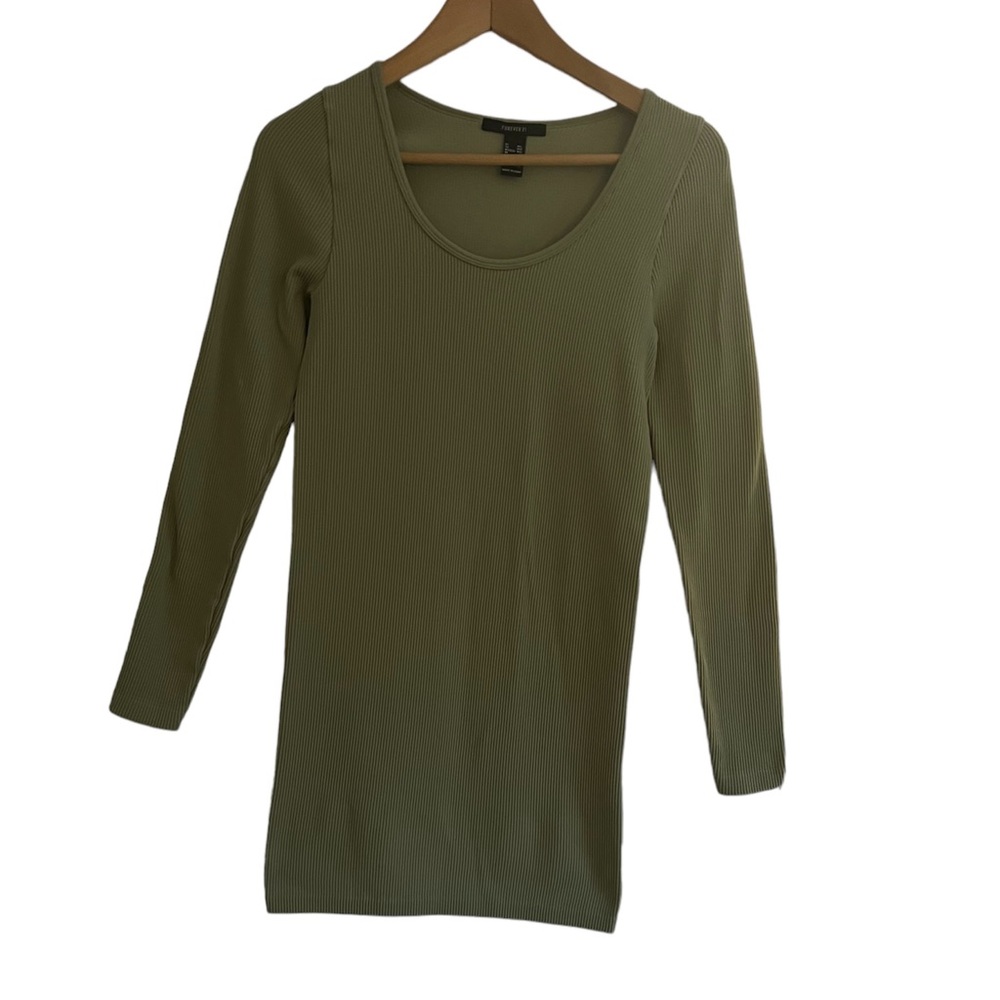 Knit Ribbed Bodycon Hunter Green size M